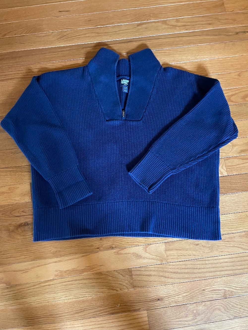 Lands’ End 100% Cotton Drifter Quarter Zip Sweater